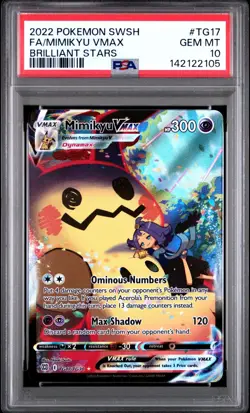 PSA 10 MIMIKYU VMAX TG17/TG30 FULL ART BRILLIANT STARS POKEMON 😍 - Image 1