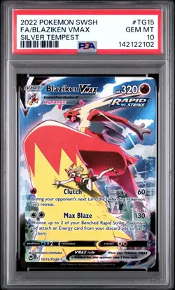 PSA 10 BLAZIKEN VMAX TG15/TG30 FULL ART SILVER TEMPEST POKEMON 🔥 - Image 1