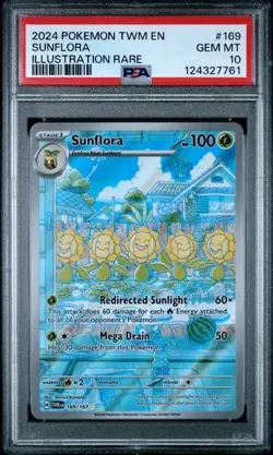 Pokemon Sunflora 169/167 Sv06: Twilight Masquerade Illustration Rare PSA 10 - Image 1