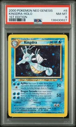 2000 POKEMON NEO GENESIS 1ST ED #8 KINGDRA-HOLO PSA 8 - Image 1