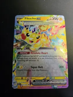 Pokemon TCG Pikachu ex 057/191 Surging Sparks Double Rare Holo Card NM - Image 1