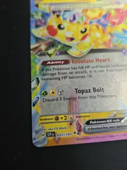 Pokemon TCG Pikachu ex 057/191 Surging Sparks Double Rare Holo Card NM - Image 2