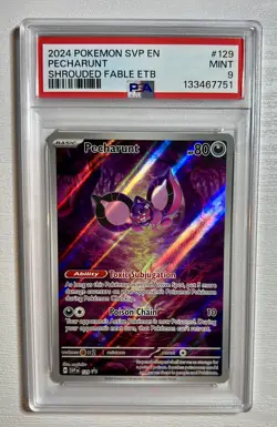 2024 Pokemon SVP Black Star Promo #129 Pecharunt Shrouded Fable ETB PSA 9 Mint! - Image 1