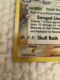 2006 Pokemon Blastoise Holo 2/100 Crystal Guardians Delta Species RAW Near Mint - Image 4