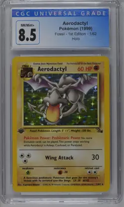 Aerodactyl Pokemon 1999 Fossil 1st Edition 1/62 Holo CGC 8.5 NM/Mint+ - Image 1