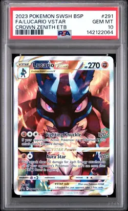 PSA 10 LUCARIO VSTAR SWSH291 BLACK STAR PROMO CROWN ZENITH ETB POKEMON 😍 - Image 1