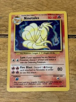Ninetales 12/102 Base Set Holo Rare Pokemon Card Nintendo TCG WOTC LP - Image 1