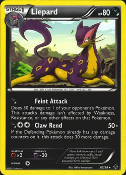 Liepard 65/98 Rare Emerging Powers Pokemon Card LP - Image 1