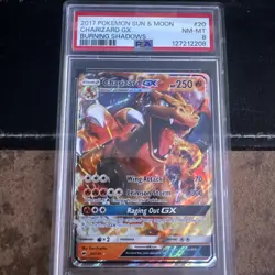 2017 Pokemon Sun & Moon Charizard GX Burning Shadows Card PSA 8 - Image 1