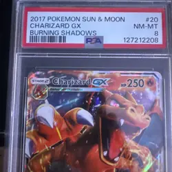 2017 Pokemon Sun & Moon Charizard GX Burning Shadows Card PSA 8 - Image 3