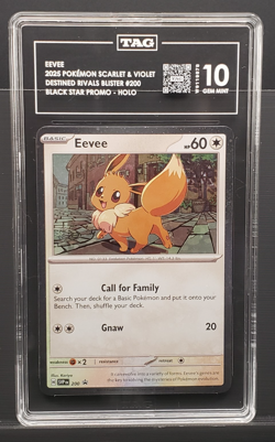 2025 Pokemon SVP EN- SV Black Star EEVEE Promo #200 Cosmo holo Grade 10 - Image 5