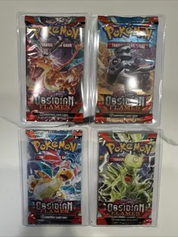 Pokemon Scarlet & Violet Obsidian Flames Booster Packs Full Art Set Lot Of 4 - Image 1