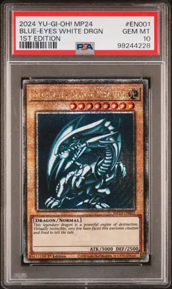 Blue-Eyes White Dragon PSA 10 - MP24-EN001 - Quarter Century Rare - Yugioh - Image 1