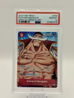 One Piece "EDWARD NEWGATE" OP02-004 Alt Art PSA 10 ENGLISH Alternate White beard - Image 1