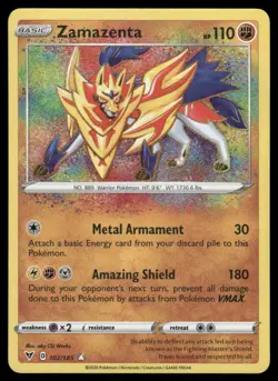 Pokemon Cards Zamazenta 102/185 Vivid Voltage Amazing Rare NM - Image 1