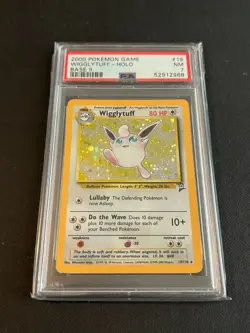 PSA 7 WIGGLYTUFF Holo Base II 2000 Pokemon Game Card 19/130 - Image 1