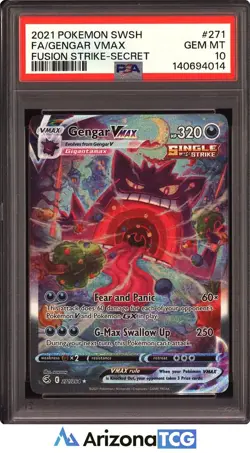 Pokemon 2021 Gengar VMAX 271/264 Alt Art Fusion Strike GEM MINT PSA 10 - Image 1