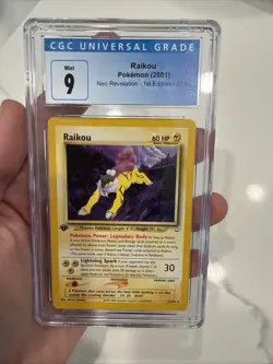 Pokemon 2001 Neo Revelation 1st Edition Raikou 22/64 PSA CGC 9 MINT - Image 1