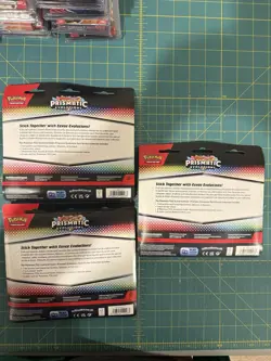 Pokemon Prismatic Evolutions Booster Pack Tech Sticker Collect. Sealed Lot of 3 - Image 2