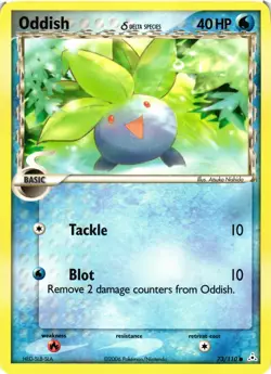 Pokemon TCG Oddish (Delta Species) 73/110 Holon Phantoms Regular LP - Image 1