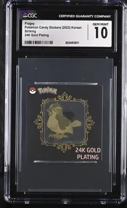 Pidgey 24k Gold Plated Sticker Pokemon CGC 10 - LOW POP! - Image 1