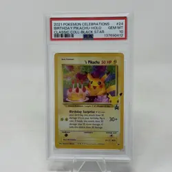 2021 POKEMON CELEBRATIONS CLASSIC COLL #24 BIRTHDAY PIKACHU-HOLO PSA 10 - Image 1