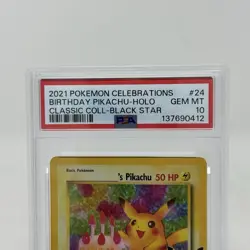2021 POKEMON CELEBRATIONS CLASSIC COLL #24 BIRTHDAY PIKACHU-HOLO PSA 10 - Image 2