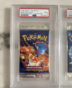 Pokemon PSA 9 Base True Shadowless Booster Pack Set (6 packs) Fossil 1st Ed - Image 2