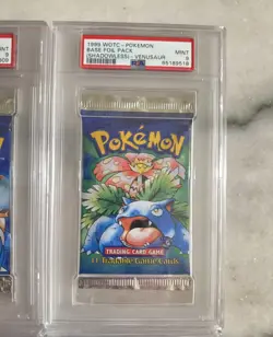 Pokemon PSA 9 Base True Shadowless Booster Pack Set (6 packs) Fossil 1st Ed - Image 4
