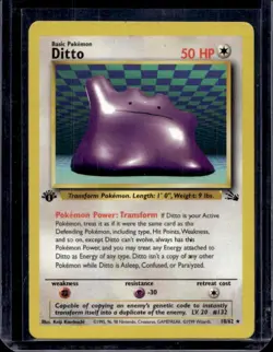 Pokemon TCG 1st Edition Fossil Ditto 18/62 Non Holo - Image 1