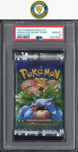 1999 Pokemon Base Set (Shadowless) Pack Venusaur PSA 10 (New Cert!) - Image 1