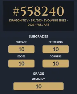 Pokemon Evolving Skies Dragonite Card 191/203 Dragonite v Ace 10 - Perfect Subs - Image 3