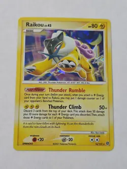 2007 Pokemon TCG DP Secret Wonders Raikou Cracked Ice Holo 16/132 - Image 1