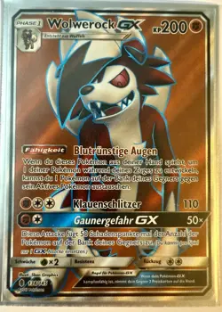 Pokemon Wolwerock GX 138/145 FULL ART Stunde der Wachter Deutsch NM - Image 1