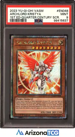 Yu-Gi-Oh 2023 Archlord Kristya EN048 1st Edition Quarter Century SR VASM PSA 9 - Image 1