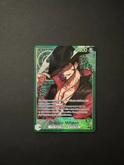 One Piece Dracule Mihawk OP14-020 (Alternate Art) Leader The Azure Sea's Seven - Image 1