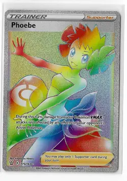 Phoebe - 175/163 - Pokemon Battle Styles Sword & Shield Secret Rare Card NM - Image 1