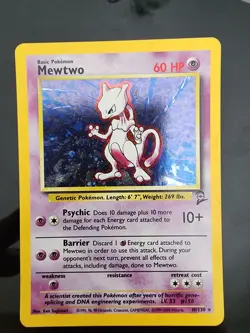 Pokemon Mewtwo TCG Base Set 2 Holo Unlimited Rare Card 10/102 1999 - Image 1