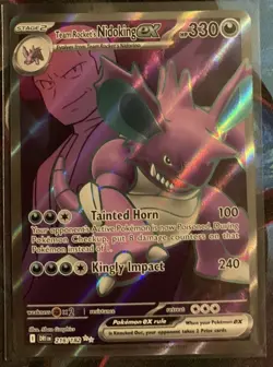 Team Rockets Nidoking EX 216/182 Destined Rivals NM Pokemon - Image 1