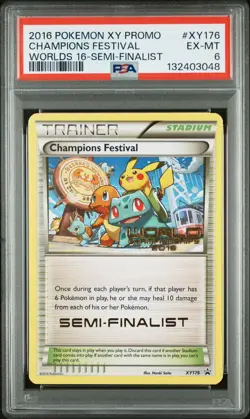 2016 POKEMON XY BLACK STAR PROMO #XY176 CHAMPIONS FESTIVAL PSA 6 - Image 1