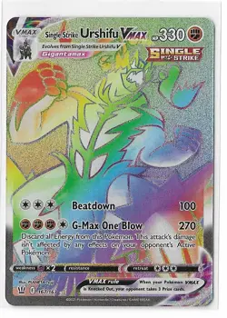Single Strike Urshifu Vmax 167/163 Battle Styles Rainbow Hyper Rare Pokemon NM - Image 1