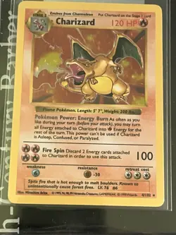1999 Pokemon TCG Base Set Shadowless Holo Charizard #4/102 - Image 1