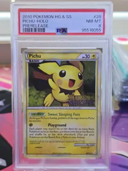 2010 Pokemon HG & SS Pichu Holo Prerelease psa 8 NM-MT - Image 2