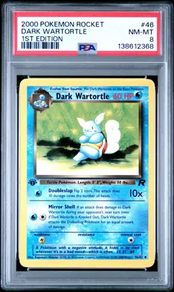 2000 Pokemon Team Rocket 1st Edition Dark Wartortle 46 PSA 8 NM-MINT - Image 1