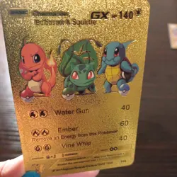 ⭐ Charmander, Bulbasaur & Squirtle | Gold Pokemon Fan Art 🎨 - Image 1
