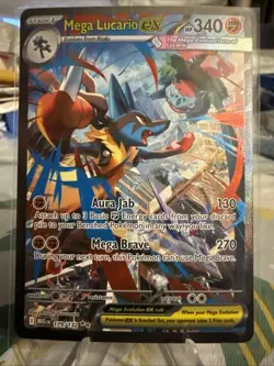 Pokemon TCG IR #179 Mega Lucario EX Ultra Rare Mega Evolutions Mint Condition - Image 1