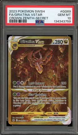 Pokemon Giratina VSTAR Crown Zenith Secret Rare Full Art #GG69 PSA 10 Gem Mint - Image 1