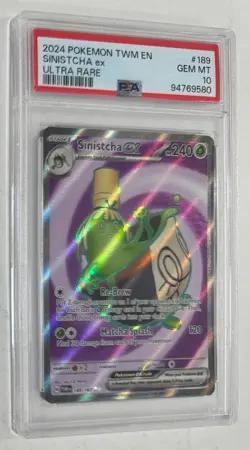 Pokemon TCG Twilight Massacre Sinistcha EX Holo PSA Graded Gem 10 - Image 1
