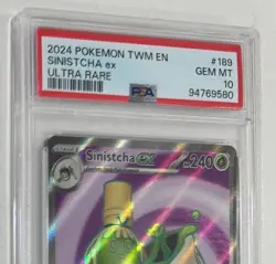 Pokemon TCG Twilight Massacre Sinistcha EX Holo PSA Graded Gem 10 - Image 2