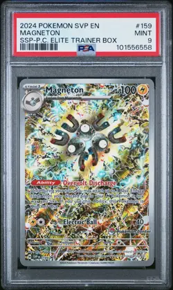 2024 POKEMON SVP EN-SV POKEMON CENTER ETB BLACK STAR PROMO #159 MAGNETON PSA 9 - Image 1